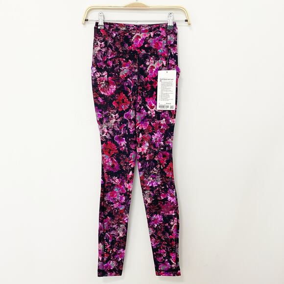 NEW Lululemon Swift Speed Floral Leggings Size 2 - Picture 1 of 6